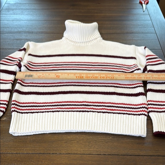 Madewell Ribbed Cotton Turtleneck Sweater in Stripe Size Small - Picture 9 of 13